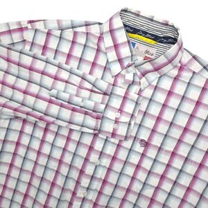 Wrangler George Strait Shirt‎ Mens Large Multicolor Plaid Cowboy Long Sleeve